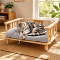 Elevated Cat & Small Dog Bed – Plush Mattress, Up to 60 lbs
