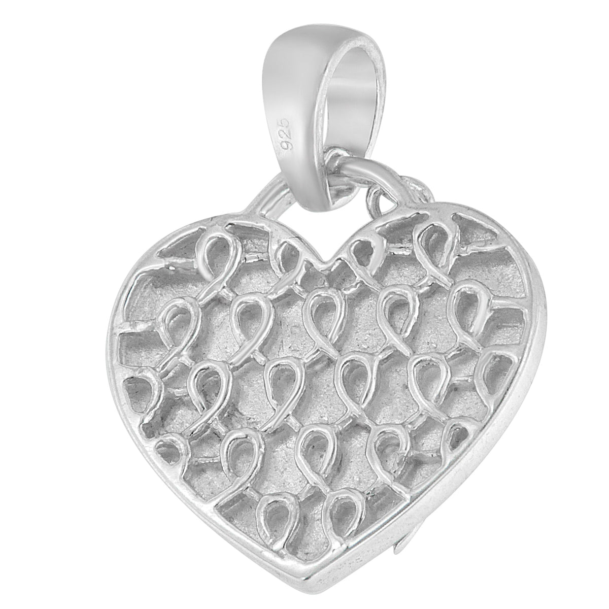 .925 Sterling Silver 1/10 cttw Diamond Heart Pendant Necklace (H-I, I1-I2)