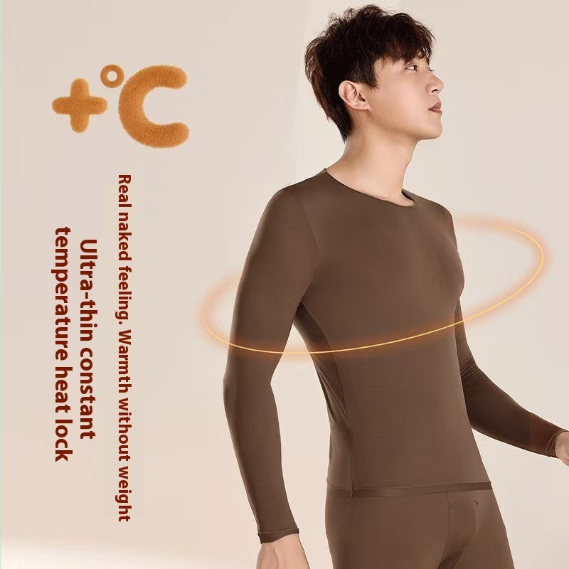 Men's High Elasticity Warm Ultra-thin Autumn Clothing And Pants Set