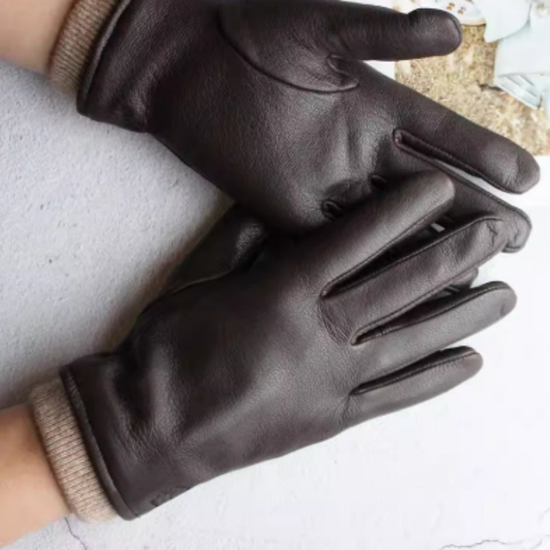 Motorcycle Riding Deerskin Gloves For Men Genuine Leather Sheepskin