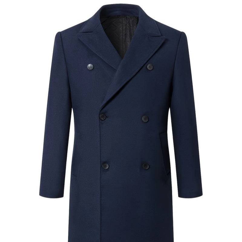 Men's Double-Breasted Slim-Fit Trench Coat