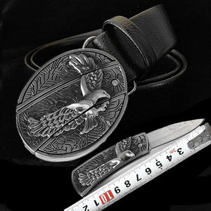 Eagle Head Knife Black Belt