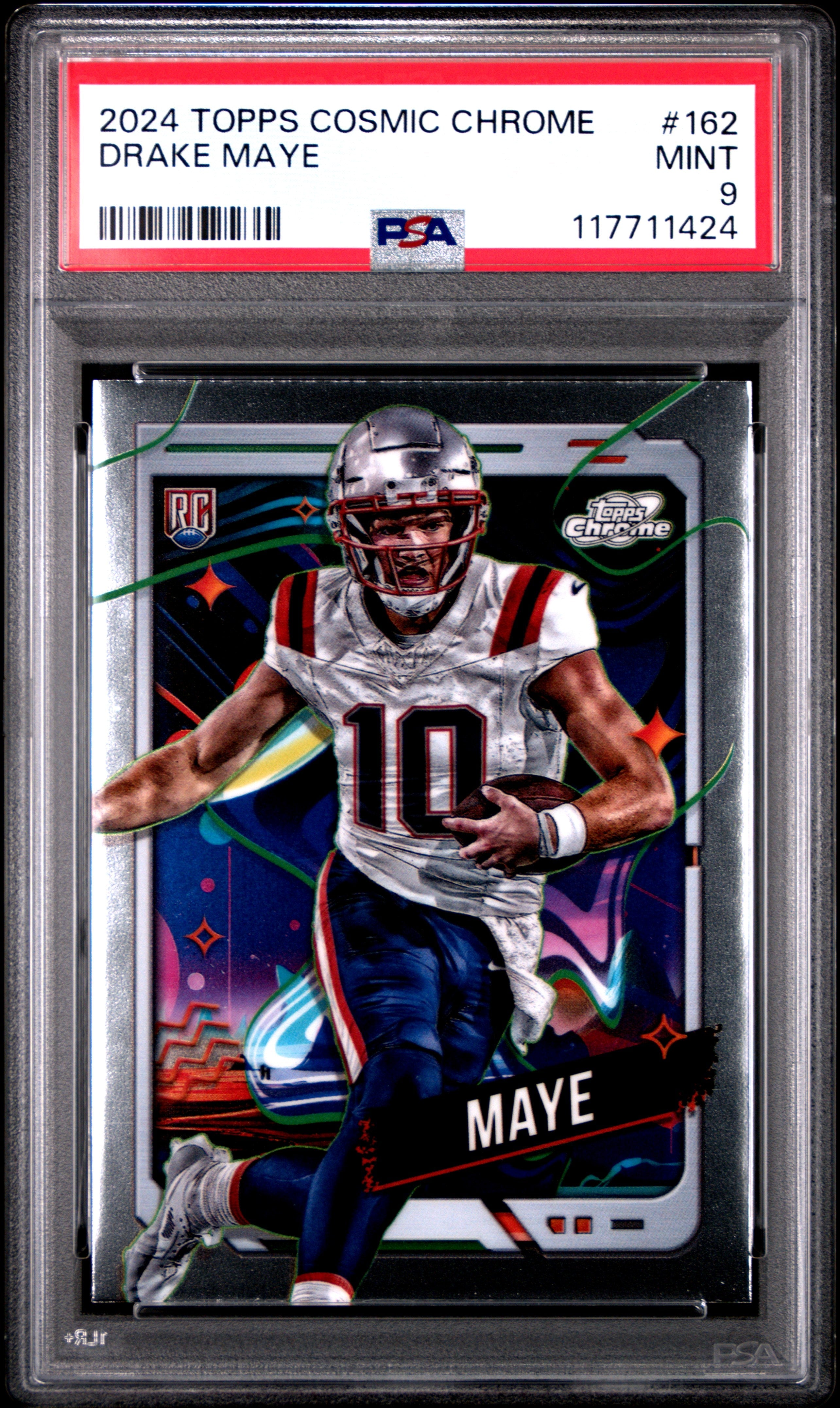 Graded 2024 Topps Cosmic Chrome Drake Maye #162 Rookie RC Football Card PSA 9 Mint