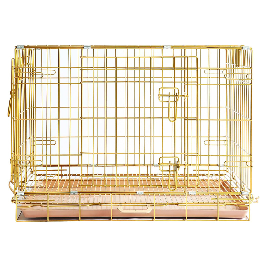 24-42" Collapsible Copper Gold Dog Crate GLD24/30/36/42