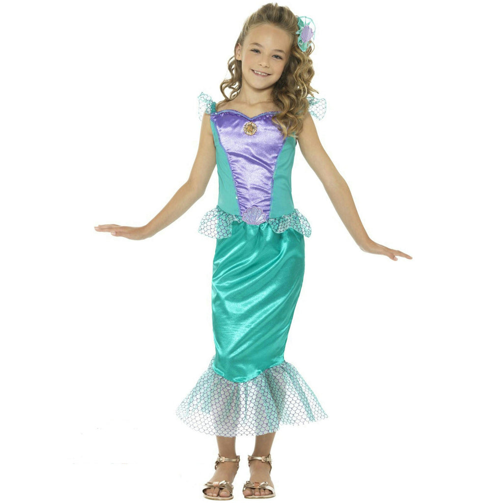 Smiffy's Girls Deluxe Little Mermaid Fairytale Fancy Dress Sz Small 4-6