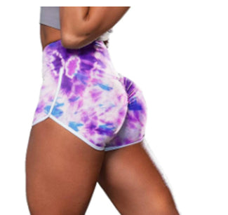 Ladies Camouflage Tie-Dye Print Hip-Up Fitness Casual Shorts