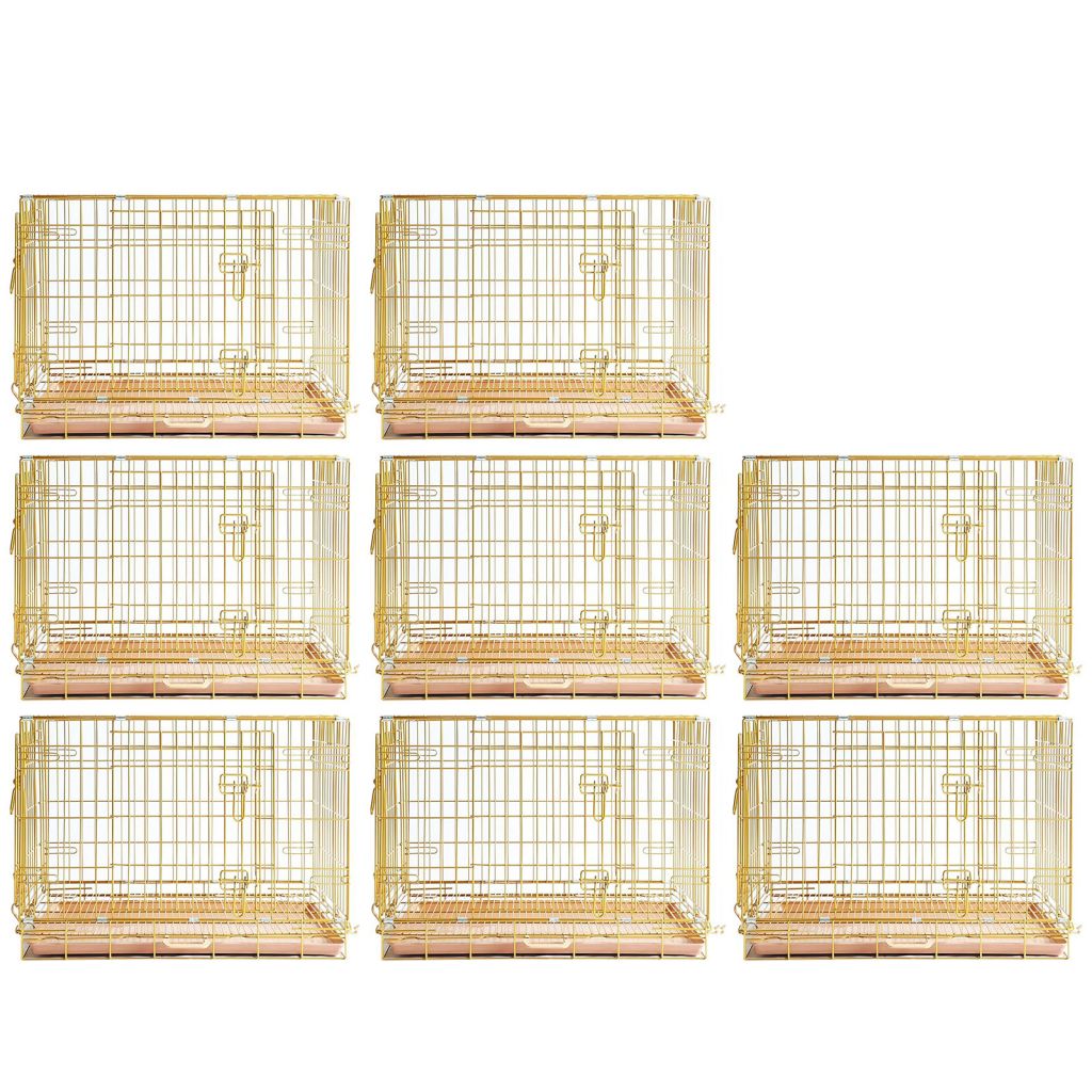 24-42" Collapsible Copper Gold Dog Crate GLD24/30/36/42
