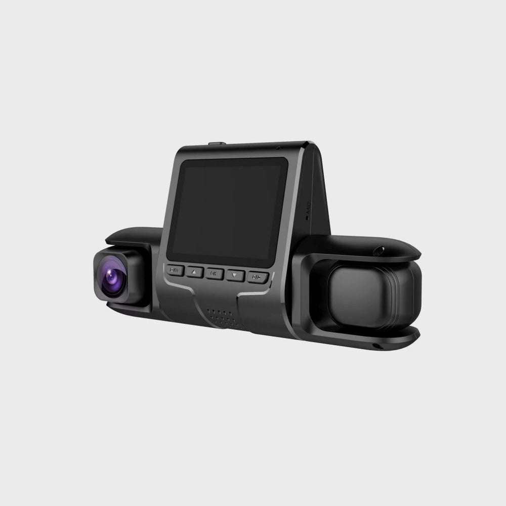 3-Channel 1080P Dash Cam – Front & Rear Car Camera with Reversing Display