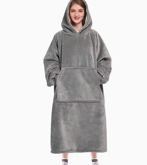 Amazon Thick Cozy Blanket with Hooded Robe for Comfort