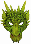 New Green Dragon Adult Dinosaur Latex Half Mask 79488