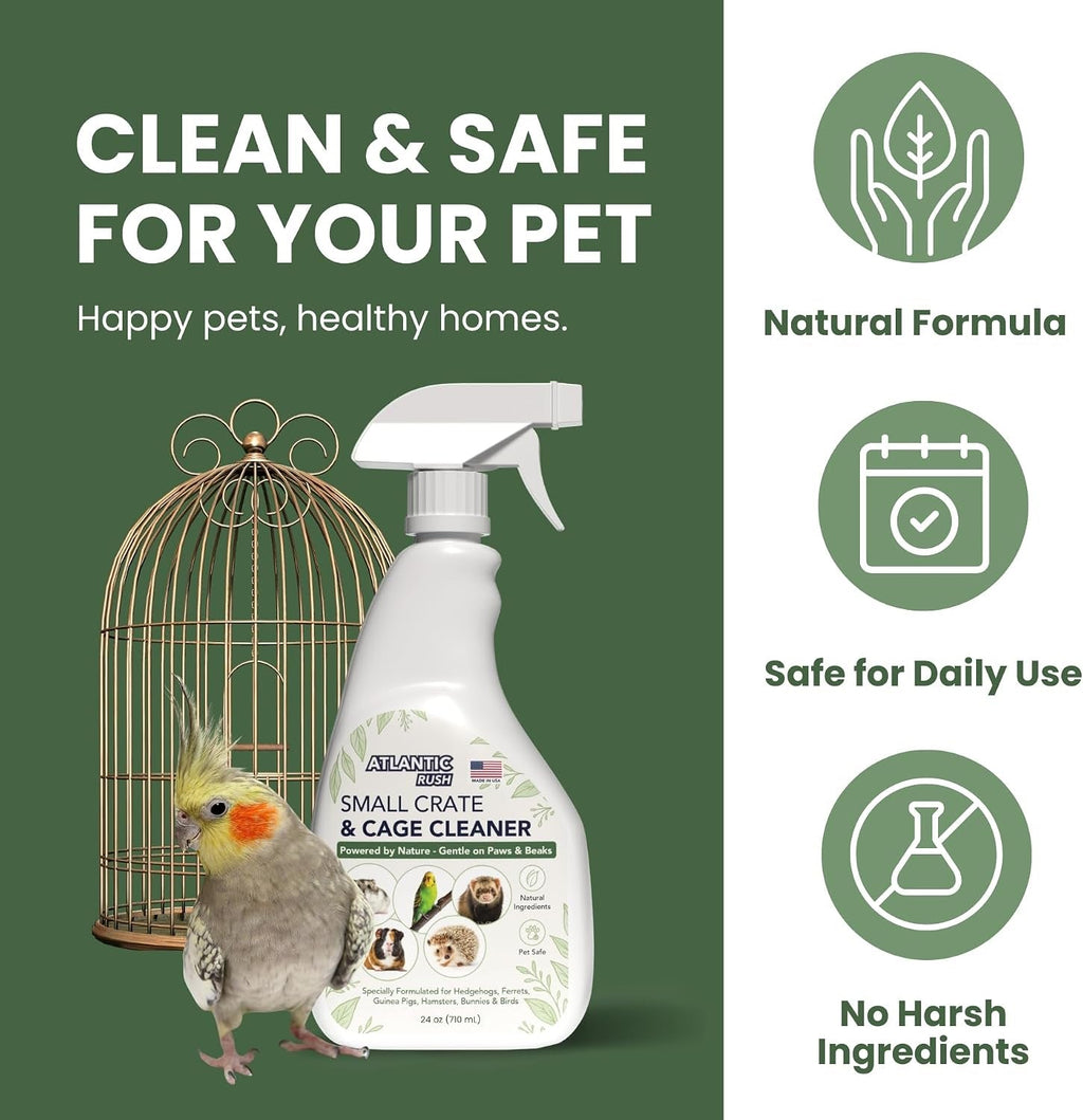 Atlantic Rush Small Animal & Bird Cage Cleaner Spray – 24 oz