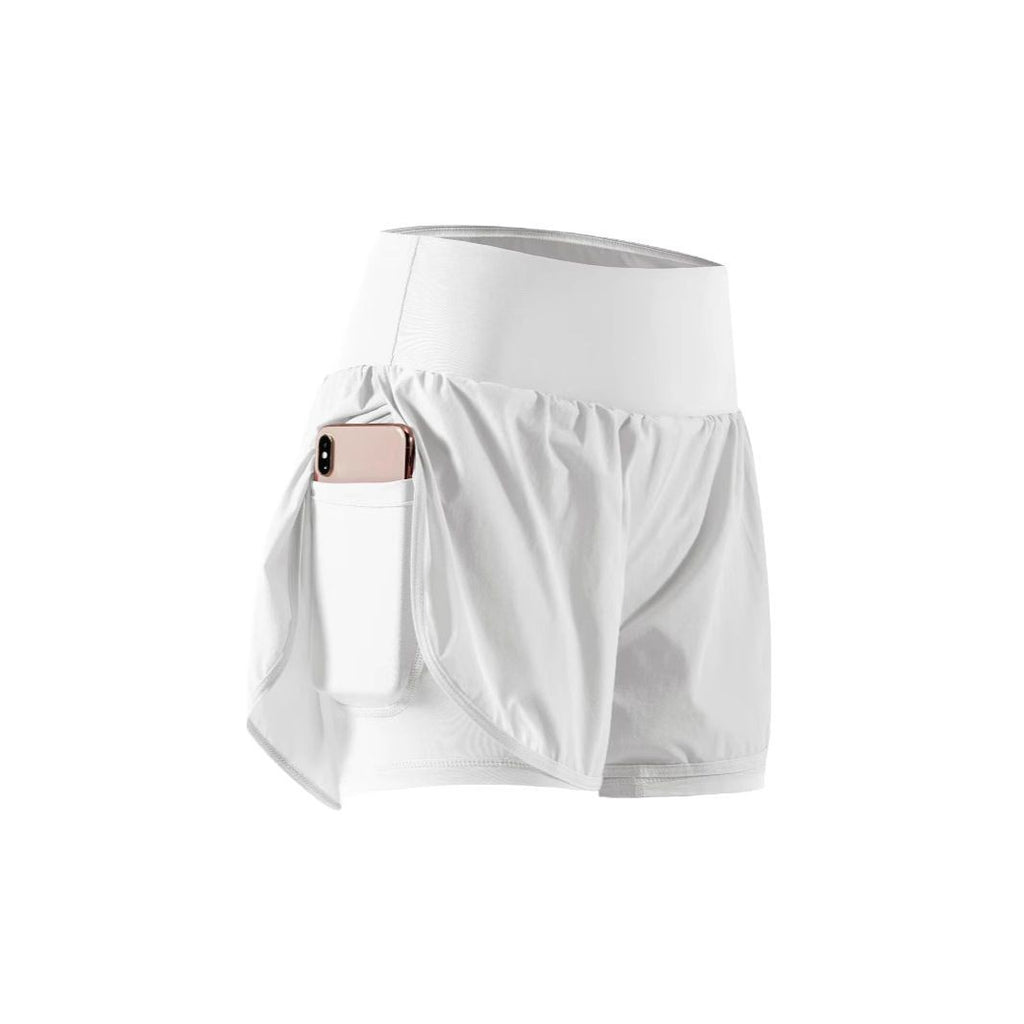 Loose-fitting High-waisted Ruffled Yoga Shorts