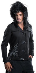 Adult Black Messy Rock Star Russell Brand Costume Wig