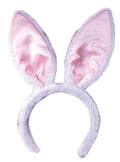White and Pink Bunny Rabbit Easter Ears Headband Costume Accessory