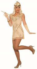 Beaded Beige Flapper Adult Costume Size XS/SM (2-6)