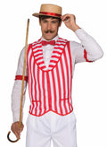 Barber Shop Quartet Red and White Striped Costume Vest Standard Size