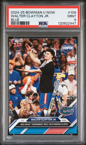 Graded 2024 Topps Bowman U Now Walter Clayton Jr. #109 Blue /49 Rookie RC Basketball Card PSA 9 Mint