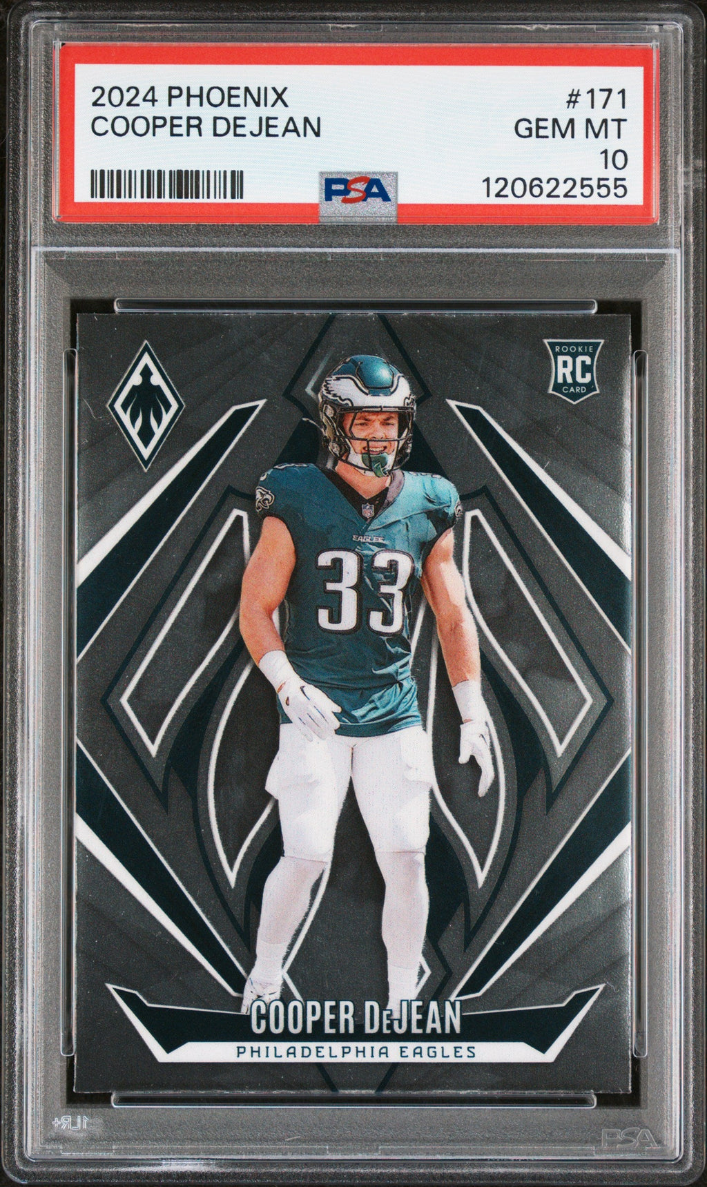 Graded 2024 Panini Phoenix Cooper Dejean #171 Rookie RC Football Card PSA 10 Gem Mint