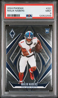 Graded 2024 Panini Phoenix Malik Nabers #221 Rookie RC Football Card PSA 9 Mint
