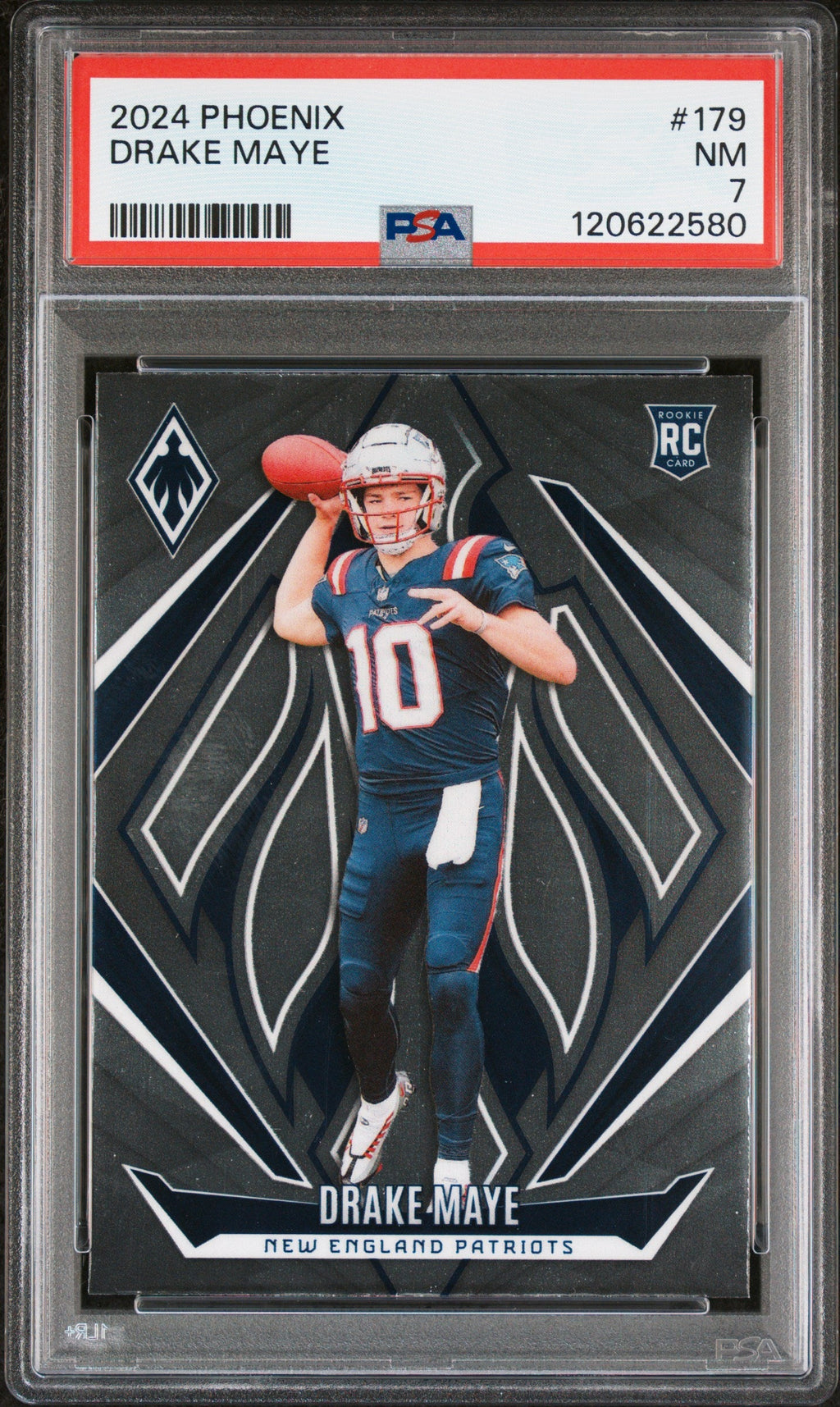 Graded 2024 Panini Phoenix Drake Maye #179 Rookie RC Football Card PSA 7 Near Mint