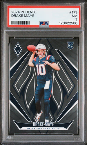 Graded 2024 Panini Phoenix Drake Maye #179 Rookie RC Football Card PSA 7 Near Mint