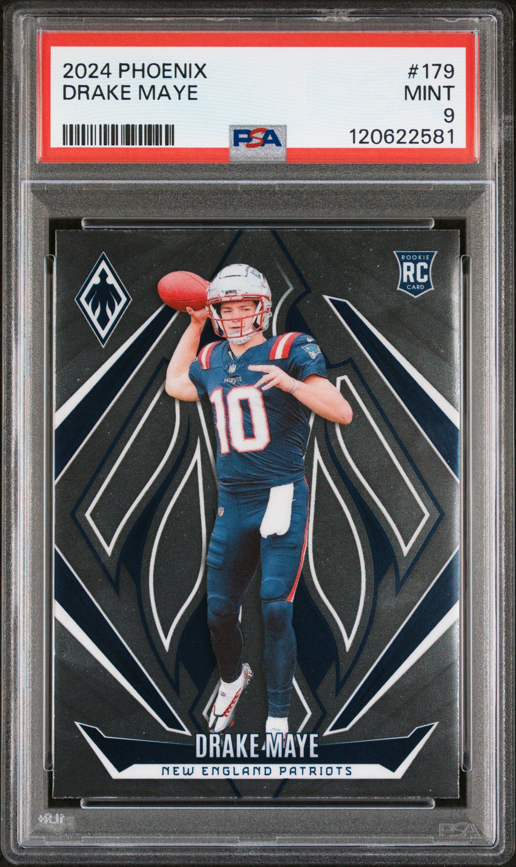 Graded 2024 Panini Phoenix Drake Maye #179 Rookie RC Football Card PSA 9 Mint
