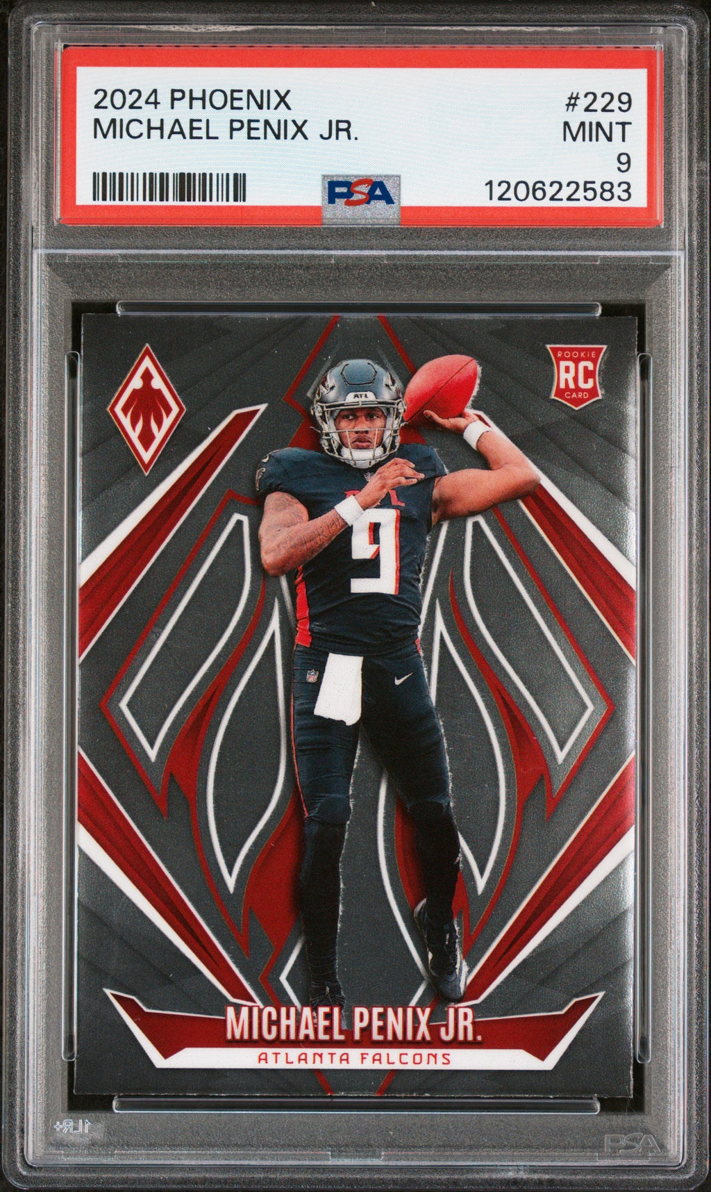 Graded 2024 Panini Phoenix Michael Penix Jr. #229 Rookie RC Football Card PSA 9 Mint