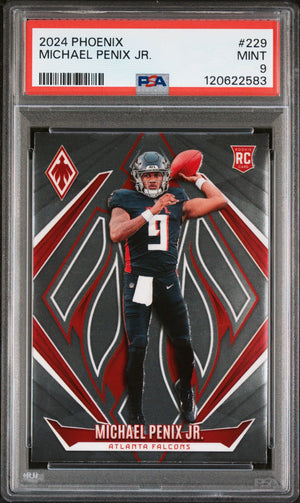 Graded 2024 Panini Phoenix Michael Penix Jr. #229 Rookie RC Football Card PSA 9 Mint