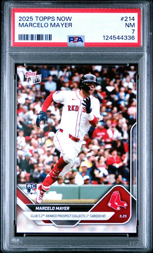 Graded 2025 Topps Now Marcelo Mayer #214 Rookie RC Baseball Card PSA 7 Near Mint