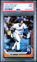 Graded 2025 Topps Now Shohei Ohtani #298 Orange Foil /25 Baseball Card PSA 9 Mint