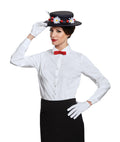 Mary Poppins Disney Adult Accessory Costume Kit Hat, Gloves and Bow Tie