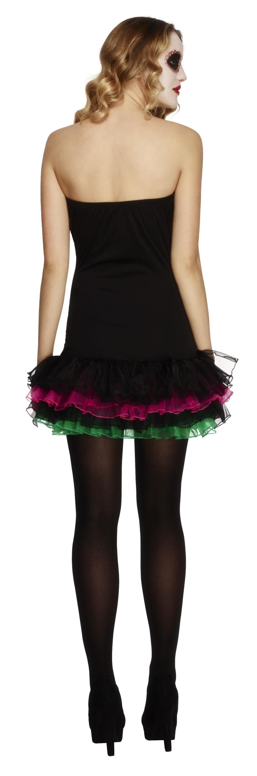 Fever Neon Skeleton Tutu Dress Women's Costume Size Medium 10-12