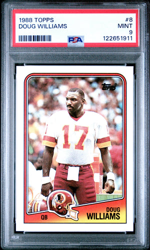 Graded 1988 Topps Doug Williams #8 Football Card PSA 9 Mint