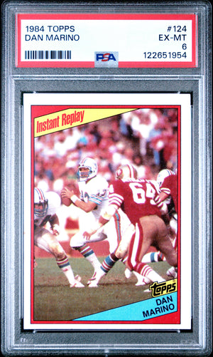 Graded 1984 Topps Dan Marino #124 Football Card PSA 6 Excellent