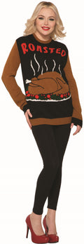 Thanksgiving Sweater, Roasted Turkey Size Large