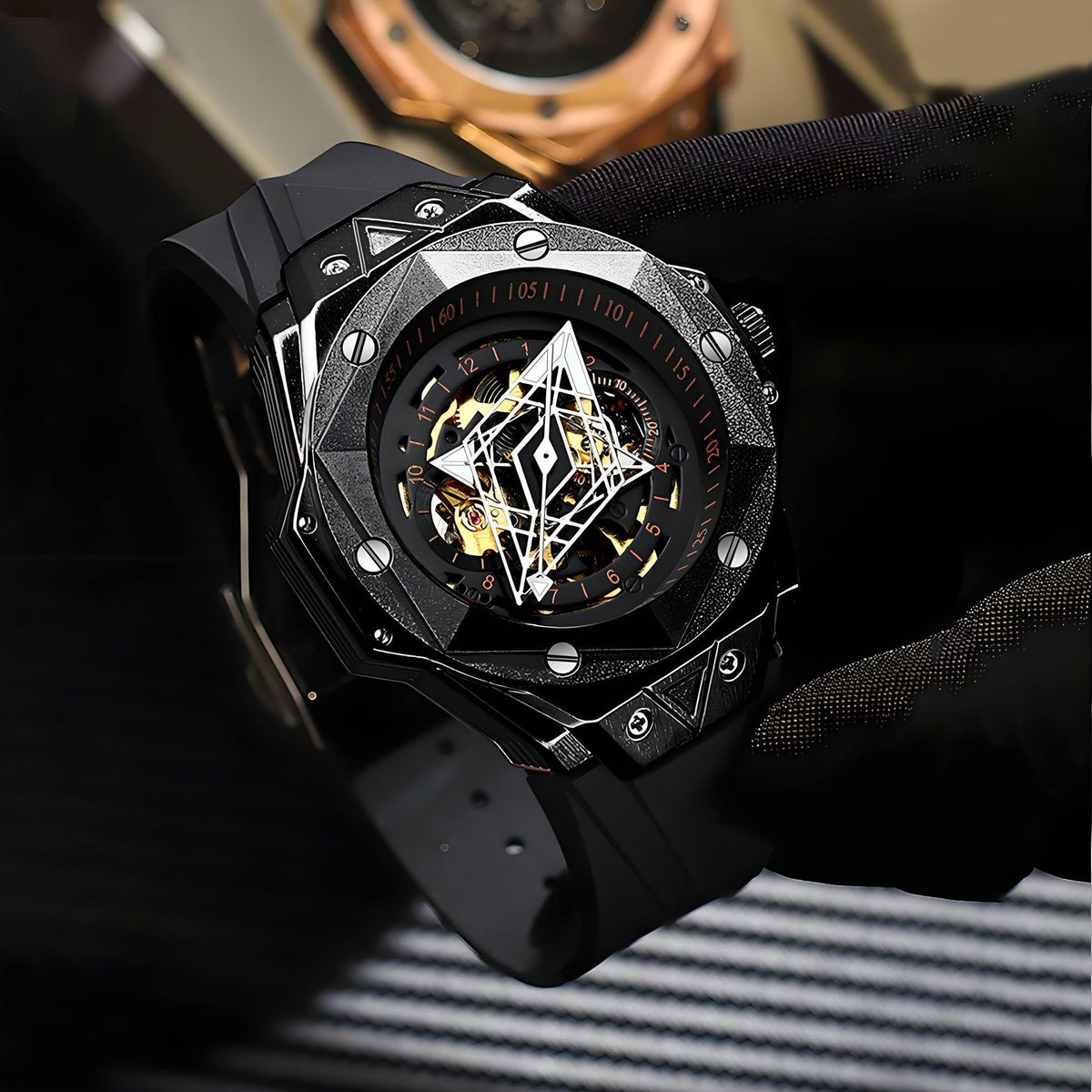 Trendy And Personalized Double-sided Hollow Mechanical Watch For Men