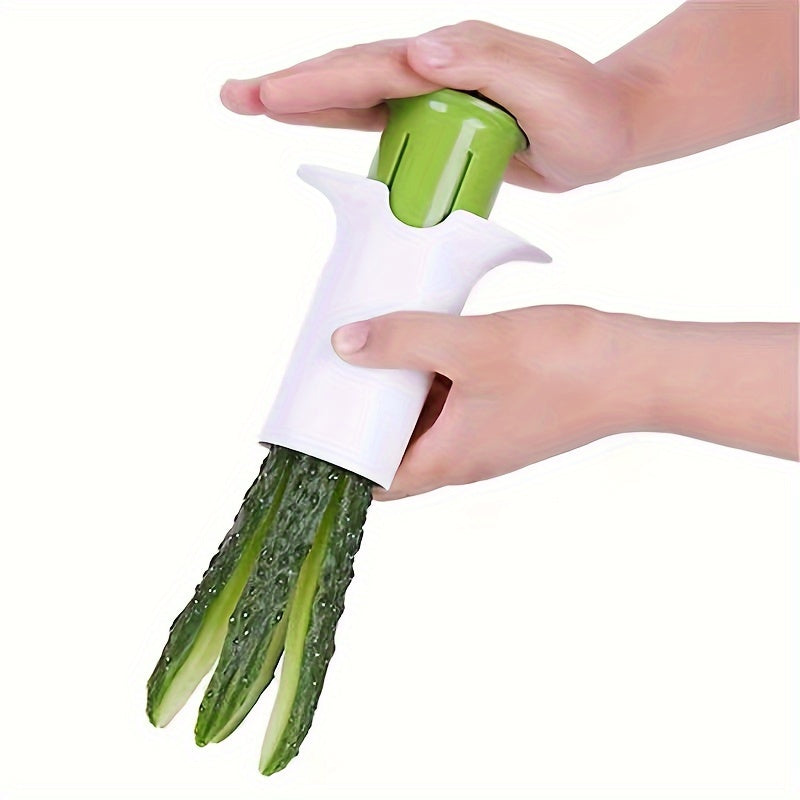 Versatile Manual Vegetable Chopper - Perfect for Cucumbers, Carrots & More - Durable ABS Kitchen Gadget