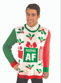 Forum Novelties Festive AF Ugly Christmas Sweater Size X-Large