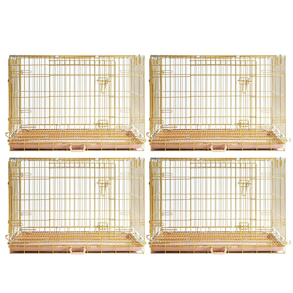 24-42" Collapsible Copper Gold Dog Crate GLD24/30/36/42