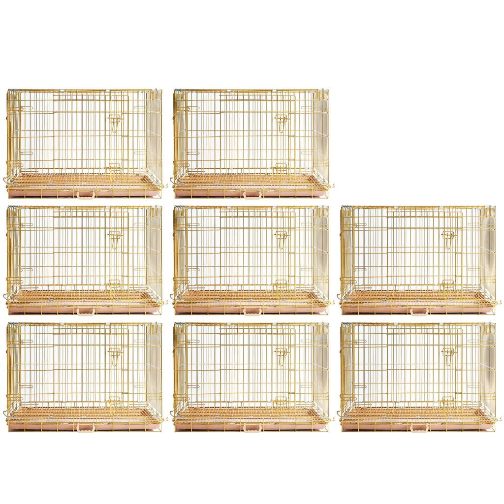 24-42" Collapsible Copper Gold Dog Crate GLD24/30/36/42