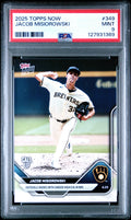 Graded 2025 Topps Now Jacob Misiorowski #349 Rookie RC Baseball Card PSA 9 Mint
