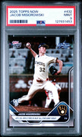 Graded 2025 Topps Now Jacob Misiorowski #432 Rookie RC Baseball Card PSA 9 Mint