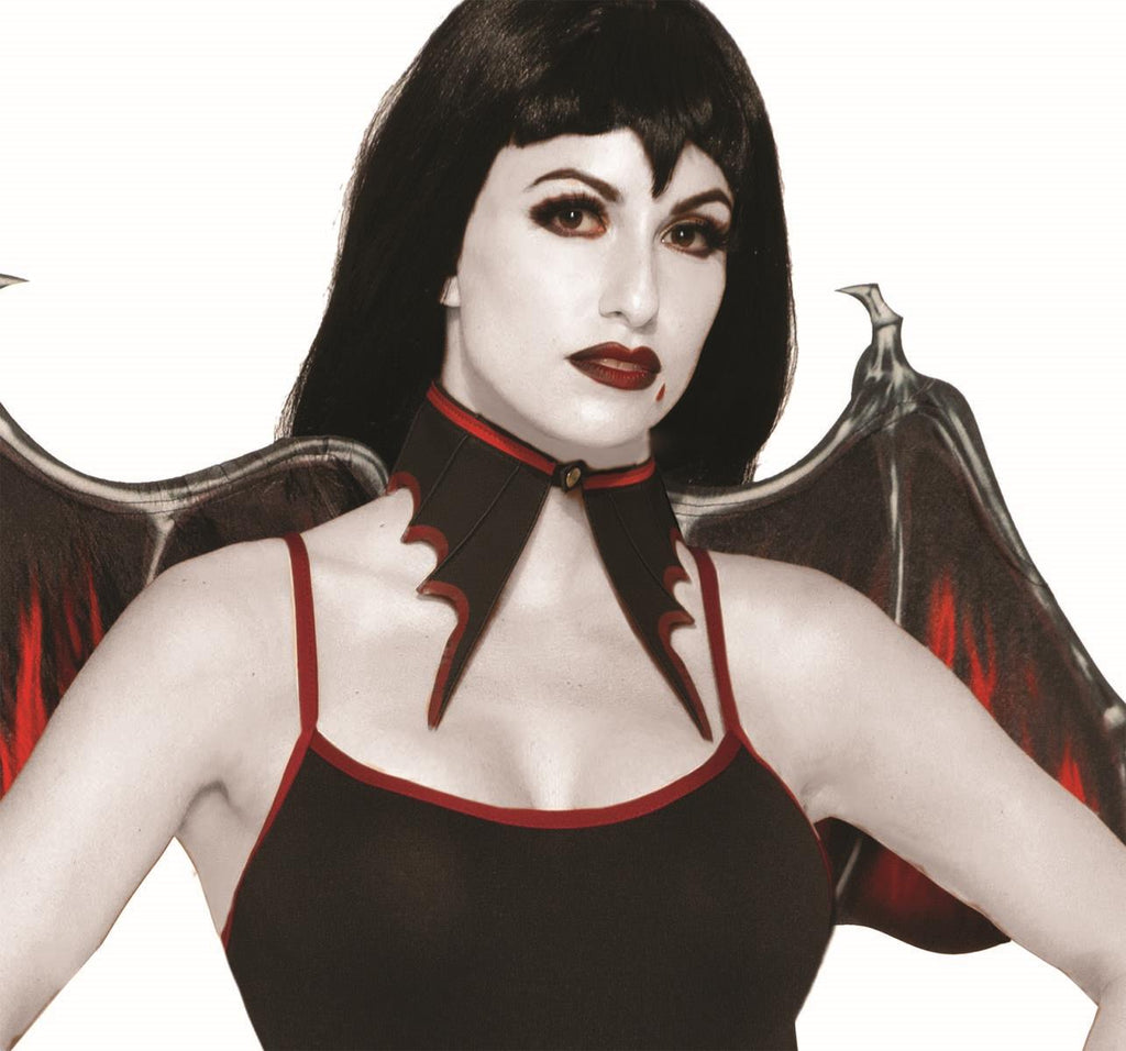 Vampire Red and Black Bat Collar Vampiress Choker