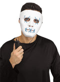 Scary Glowing Light up Purge Mask White Face with Glowing Blue Wire