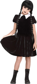 Gothic Girl Black Dress Wednesday Adams Child Costume Large 12-14