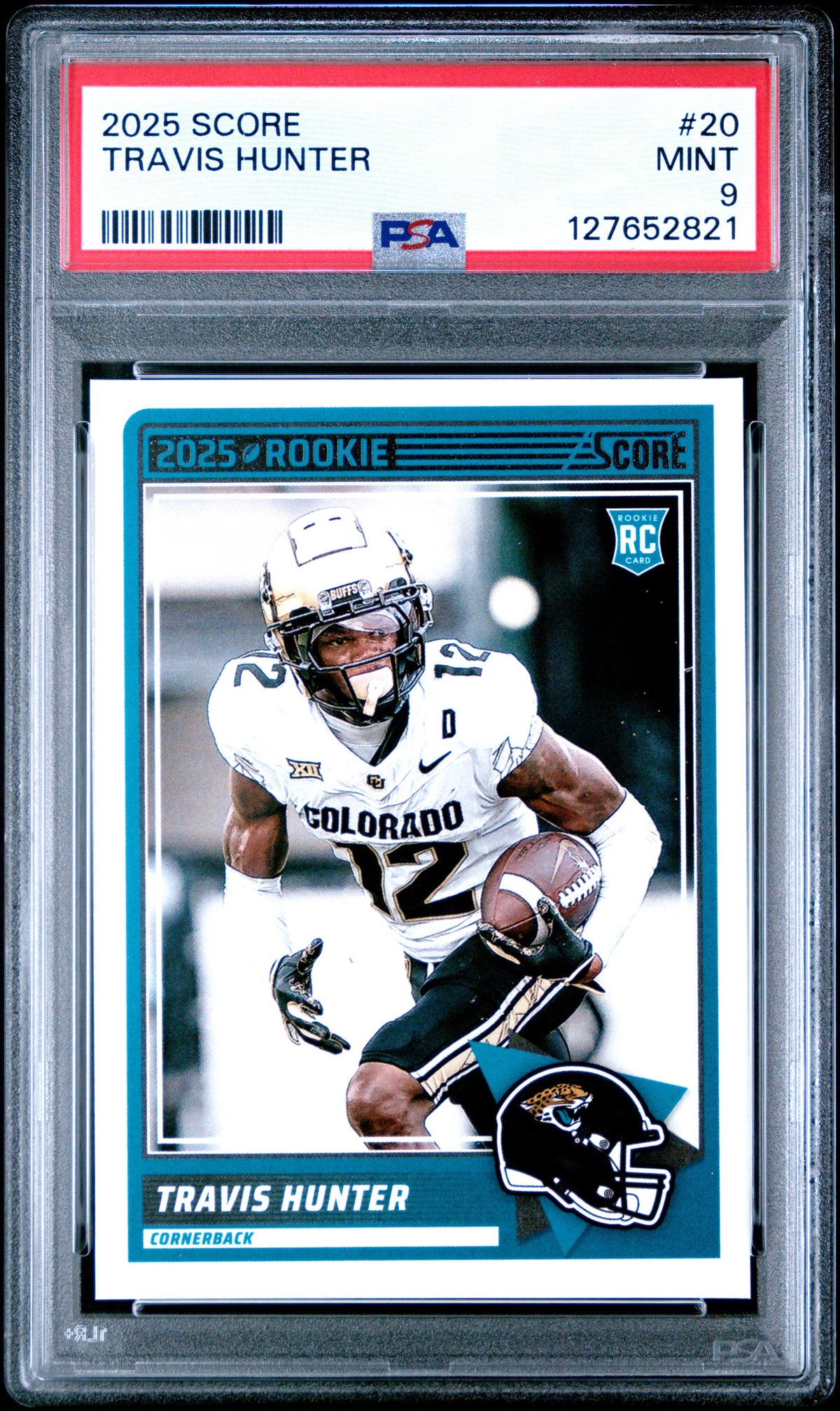 Graded 2025 Score Travis Hunter #20 Rookie RC Football Card PSA 9 Mint