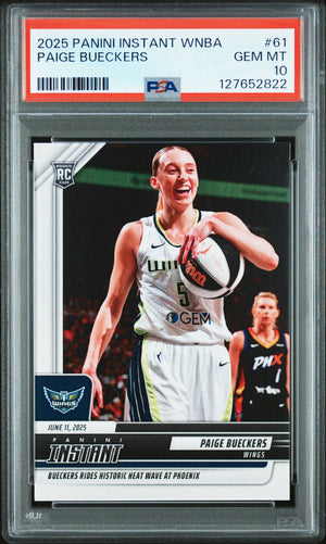 Graded 2025 Panini Instant WNBA Paige Bueckers #61 Rookie RC Basketball Card PSA 10 Gem Mint
