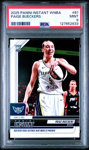 Graded 2025 Panini Instant WNBA Paige Bueckers #61 Rookie RC Basketball Card PSA 9 Mint