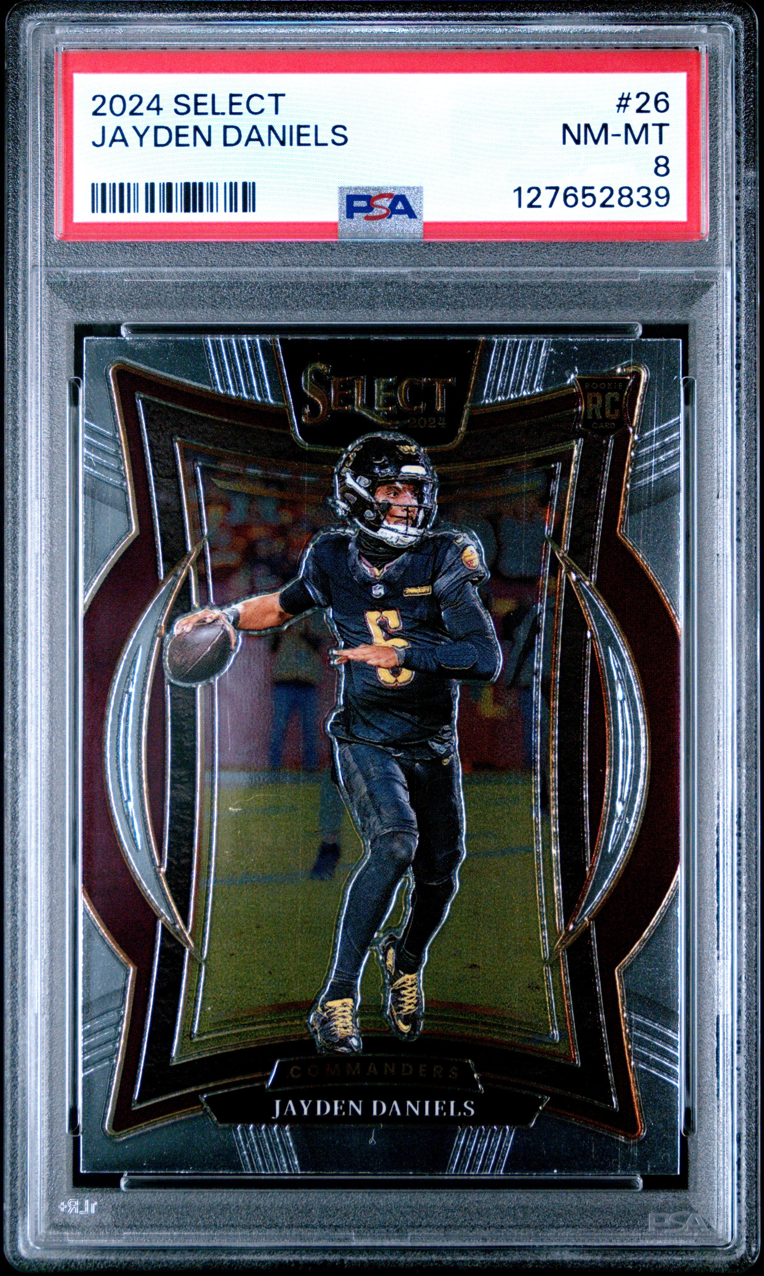 Graded 2024 Panini Select Jayden Daniels #26 Rookie RC Football Card PSA 8 Near Mint