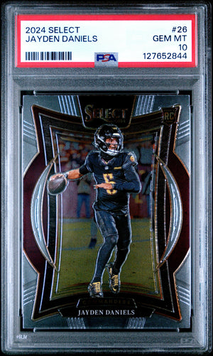 Graded 2024 Panini Select Jayden Daniels #26 Rookie RC Football Card PSA 10 Gem Mint